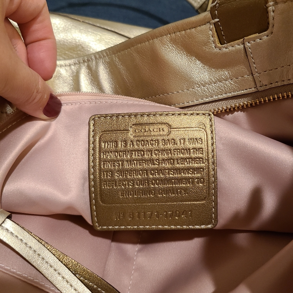 Coach Laurel Gold Leather Tote - Picture 3 of 7